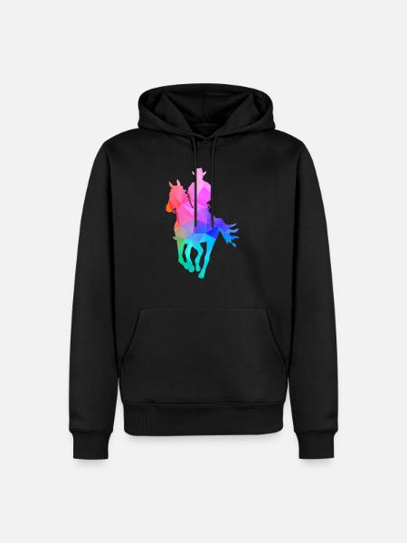 Westernreiter Mann - Männer Premium Bio Hoodie - Schwarz