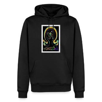 ॐMEGoA Logo 1# - Männer Premium Bio Hoodie - Schwarz - Vorne - Nico (187cm)