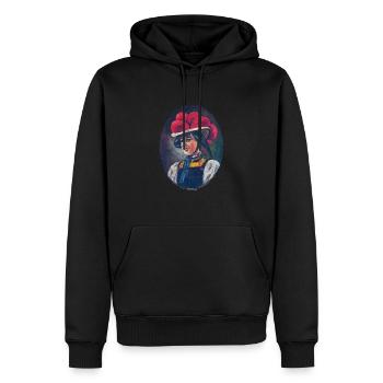 Vierge de la Forêt-Noire avec Bollenhut - Sweat à capuche Premium bio Homme - noir - Devant - Nico (187cm)