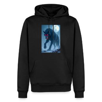 Fenrir Monströser Wolf, der dazu bestimmt ist, Odin zu töten - Männer Premium Bio Hoodie - Schwarz - Vorne - Nico (187cm)