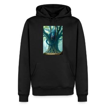 Le ragon de Nidhöggr ronge les racines d’Yggdrasil - Sweat à capuche Premium bio Homme - noir - Devant - Nico (187cm)