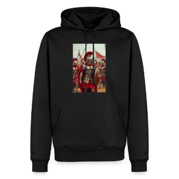 Le centurion commande, les mythes slaves persistent dans le - Sweat à capuche Premium bio Homme - noir - Devant - Nico (187cm)