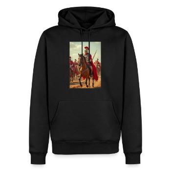 Decurio reitet, slawische Winde flüstern durch Roms - Männer Premium Bio Hoodie - Schwarz - Vorne - Nico (187cm)