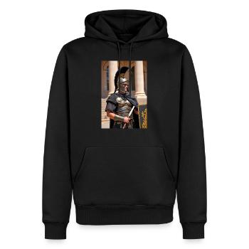 Schattenwächter wartet, slawische Wölfe heulen unter Rom - Männer Premium Bio Hoodie - Schwarz - Vorne - Nico (187cm)