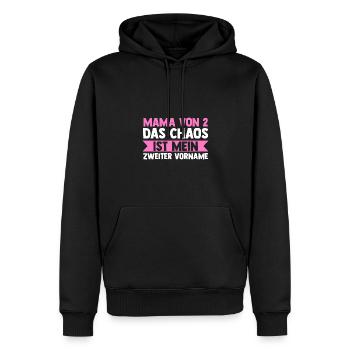 Mama Von 2 Kindern - Männer Premium Bio Hoodie - Schwarz - Vorne - Nico (187cm)
