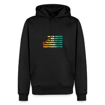 Joueur de flûte - Sweat à capuche Premium bio Homme - noir - Devant - Nico (187cm)
