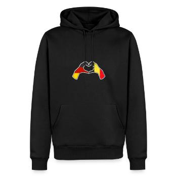 Belgier Deutschland Belgien - Männer Premium Bio Hoodie - Schwarz - Vorne - Nico (187cm)