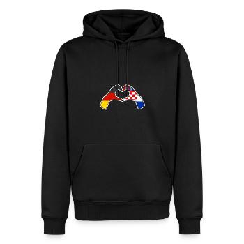 Kroaten Kroate Kroatin Hrvatska Deutschland Kroati - Männer Premium Bio Hoodie - Schwarz - Vorne - Nico (187cm)