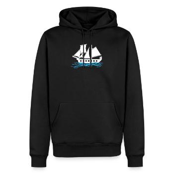 båd - Herre Premium økologisk hoodie - sort - Foran - Nico (187cm)
