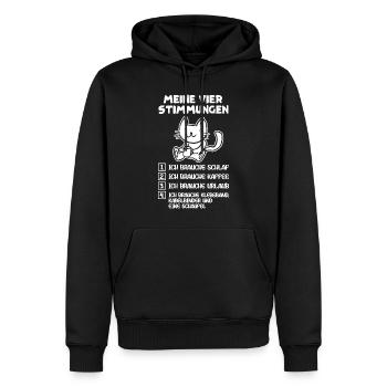 Lustige Katze Stimmung Kaffee Büro Geschenk Fun - Männer Premium Bio Hoodie - Schwarz - Vorne - Nico (187cm)