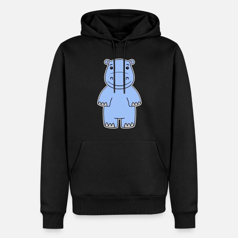 Hippopotame - Sweat à capuche Premium bio Homme - noir