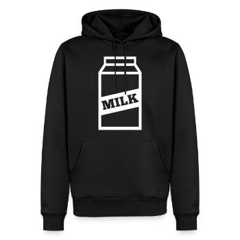 vache laitière - Sweat à capuche Premium bio Homme - noir - Devant - Nico (187cm)