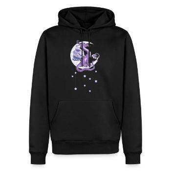 Vendel Dragon - der Mond - Männer Premium Bio Hoodie - Schwarz - Vorne - Nico (187cm)