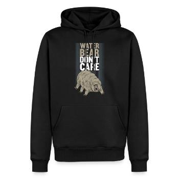 Wasserbär don't Care Geschenk - Männer Premium Bio Hoodie - Schwarz - Vorne - Nico (187cm)