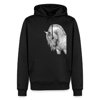 Weißes Pferdekopf-T-Shirt Geschenk Liebe der Pferde - Männer Premium Bio Hoodie - Schwarz - Vorne - Nico (187cm)