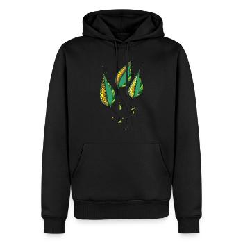Dekorative Blätter - Männer Premium Bio Hoodie - Schwarz - Vorne - Nico (187cm)