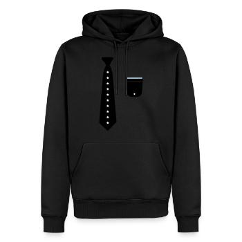 Schlips oder Krawatte und Brusttasche für T Schirt - Männer Premium Bio Hoodie - Schwarz - Vorne - Nico (187cm)