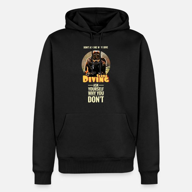 Plongée sous-marine, plongeur - Sweat à capuche Premium bio Homme - noir