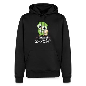 Lieblingsschwester - Beste Schwester Geschwister - Männer Premium Bio Hoodie - Schwarz - Vorne - Nico (187cm)