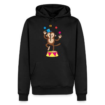 Zirkus Affe Jongleur Äffchen Affen Affenzirkus - Männer Premium Bio Hoodie - Schwarz - Vorne - Nico (187cm)