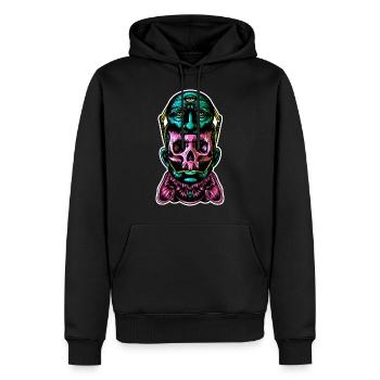 Gesichtshelm Farbe - Männer Premium Bio Hoodie - Schwarz - Vorne - Nico (187cm)