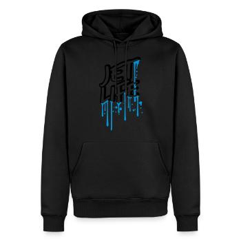 nass tropfen graffiti spray stempel cartoon comic - Männer Premium Bio Hoodie - Schwarz - Vorne - Nico (187cm)