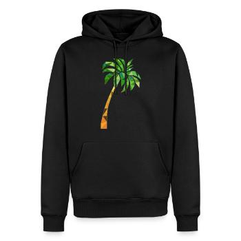 Palme géométrique - Sweat à capuche Premium bio Homme - noir - Devant - Nico (187cm)