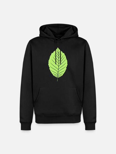 foresta di disegno di clip art di forma dell'albero pianta foglia di faggio - Felpa con cappuccio ecologica premium da uomo - nero