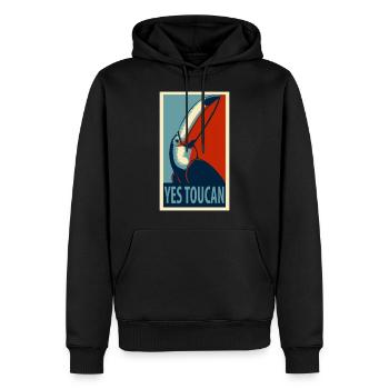 Yes toucan - Sweat à capuche Premium bio Homme - noir - Devant - Nico (187cm)