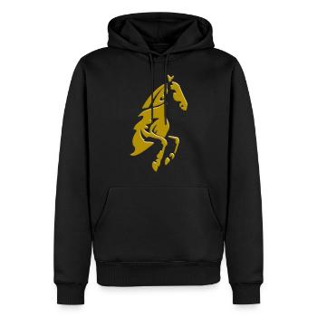 Cheval comme cadeau pour les amoureux du cheval - Sweat à capuche Premium bio Homme - noir - Devant - Nico (187cm)