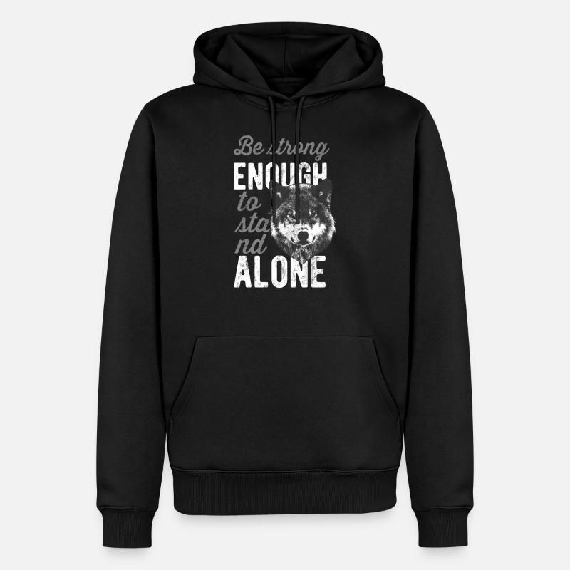 Wolf - Männer Premium Bio Hoodie - Schwarz