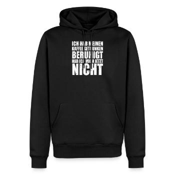 Nicht Beruhigt - Männer Premium Bio Hoodie - Schwarz - Vorne - Nico (187cm)
