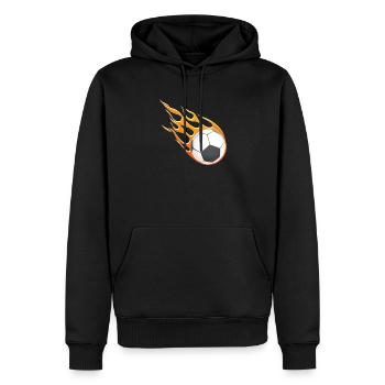 Feu de football. - Sweat à capuche Premium bio Homme - noir - Devant - Nico (187cm)