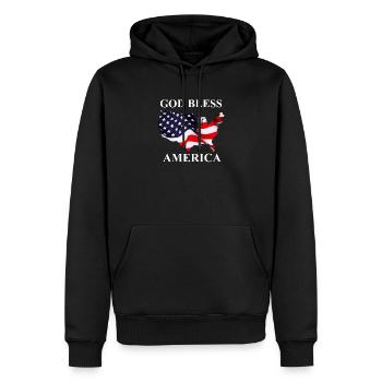 USA God bless America - Männer Premium Bio Hoodie - Schwarz - Vorne - Nico (187cm)