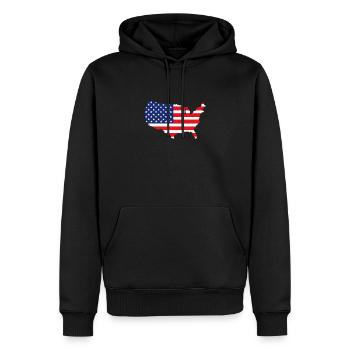 USA Map - Men’s Premium Organic Hoodie - black - Front - Nico (187cm)