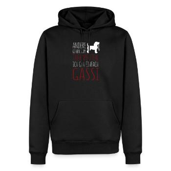 Hund Gassi Therapeut - Männer Premium Bio Hoodie - Schwarz - Vorne - Nico (187cm)