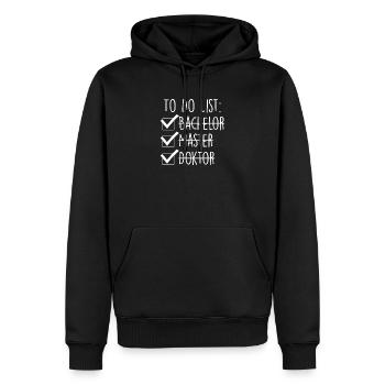 Doktortitel Abschluss Geschenk To do list - Männer Premium Bio Hoodie - Schwarz - Vorne - Nico (187cm)