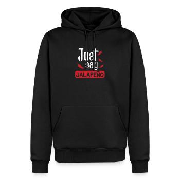 Just say Jalapeno - Männer Premium Bio Hoodie - Schwarz - Vorne - Nico (187cm)