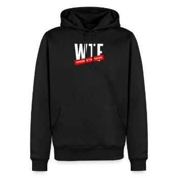 WTF - Männer Premium Bio Hoodie - Schwarz - Vorne - Nico (187cm)