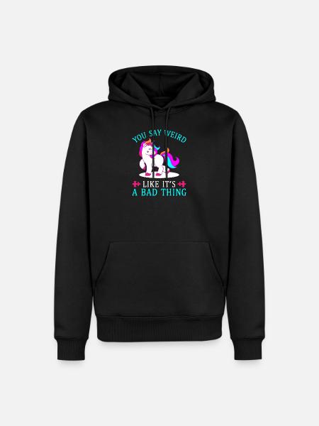 Lustiges Einhorn - Männer Premium Bio Hoodie - Schwarz