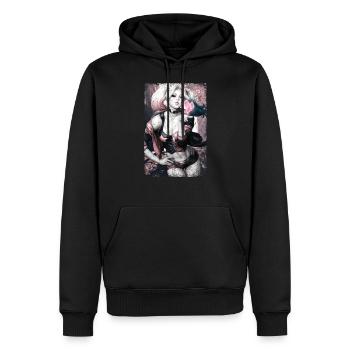 Harley Quinn Bande Dessinée - Sweat à capuche Premium bio Homme - noir - Devant - Nico (187cm)