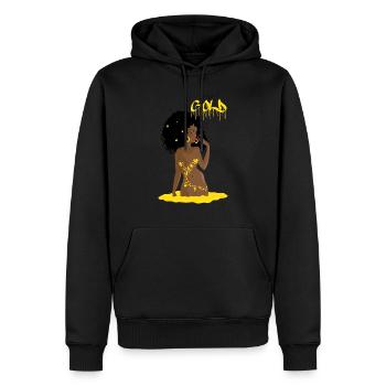 Black gold - Men’s Premium Organic Hoodie - black - Front - Nico (187cm)