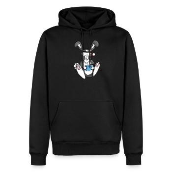 Hase fpv - Männer Premium Bio Hoodie - Schwarz - Vorne - Nico (187cm)