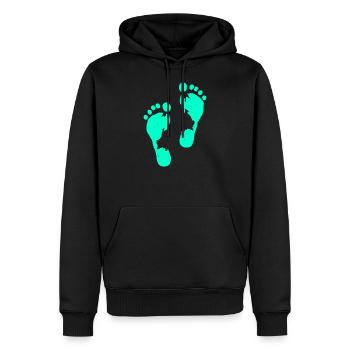 Menschliche Fußabdrücke Schritte Füße Schritte - Männer Premium Bio Hoodie - Schwarz - Vorne - Nico (187cm)