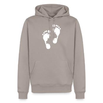 Empreintes humaines - Sweat à capuche Premium bio Homme - taupe - Devant - Nico (187cm)