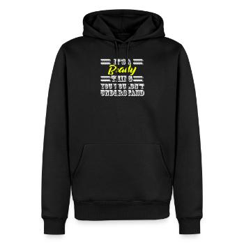 Son A Brady Thing Nom de famille Fierté - Sweat à capuche Premium bio Homme - noir - Devant - Nico (187cm)