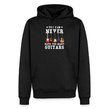 can never have too many guitars - Men’s Premium Organic Hoodie - black - Front - Nico (187cm)