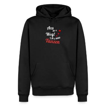 Aus dem Weg ich muss Tanzen - Männer Premium Bio Hoodie - Schwarz - Vorne - Nico (187cm)