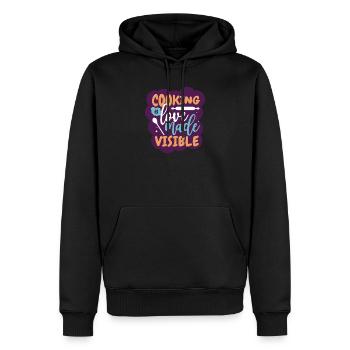 Kochen ist sichtbare Liebe Geschenk Köchin - Männer Premium Bio Hoodie - Schwarz - Vorne - Nico (187cm)