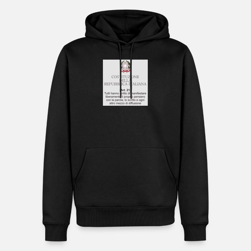 Article 21 Constitution italienne - Sweat à capuche Premium bio Homme - noir